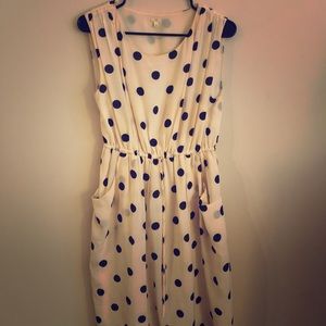 J.Crew black/white polka dot silk dress